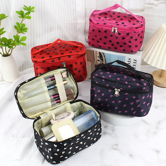 Women's Polka Dot With Mirror Printing Portable Cosmetic Bags