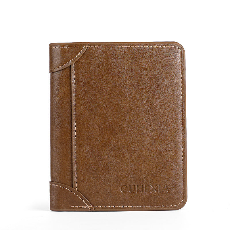 Men's Leather Short Driving License Integrated Coin Purses