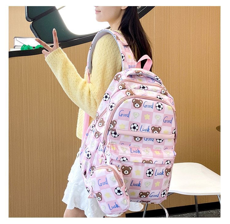 Capacity Cute Printed Bear High Primary Middle School Students' Schoolbags