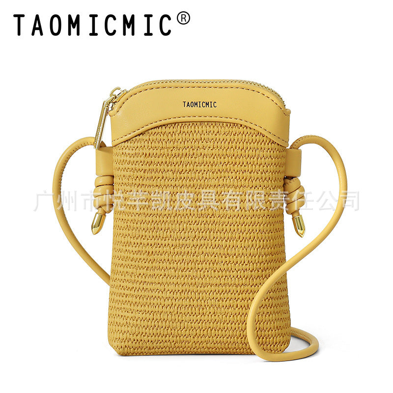 Women's Simplicity Mini Vertical Mobile Stitching Phone Bags