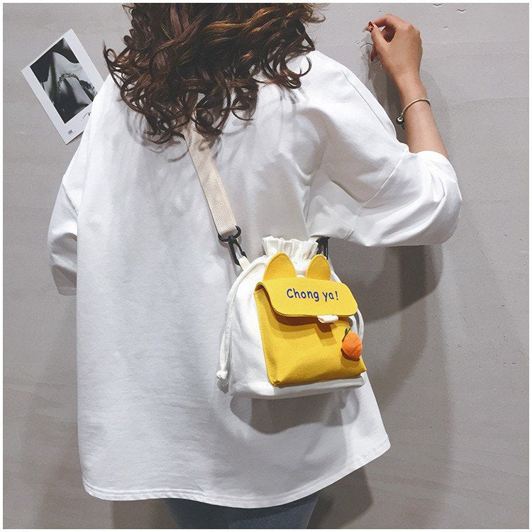 Women's Popular Canvas Simple Cute Small Children's Shoulder Bags