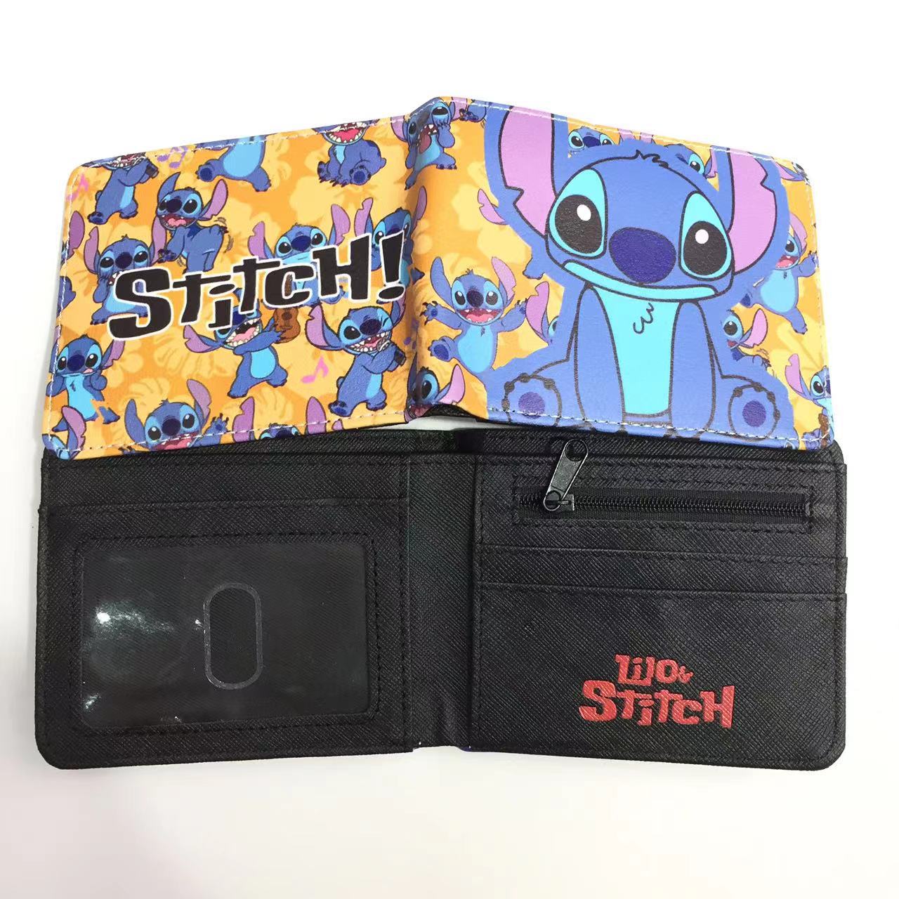 Cute Cartoon Stitch Short Anime Blue Long Coin Purses