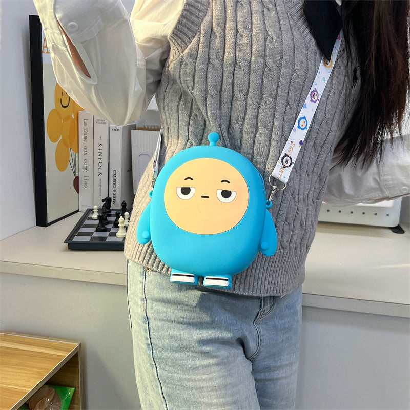 Poupée oeuf de dessin animé pour enfants, rangement mignon en Silicone, porte-monnaie pour enfants