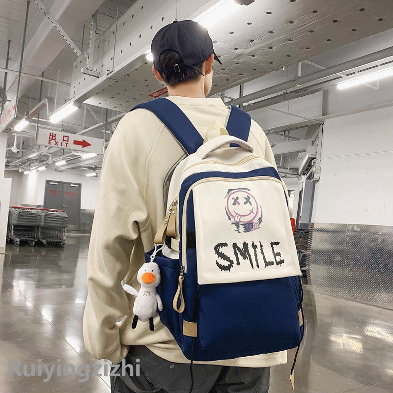 High Male Couple Junior Primary Large Backpacks