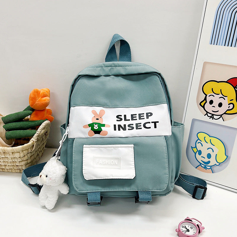 Children's Printed Letter Nylon Primary Portable Burden Children's Backpacks