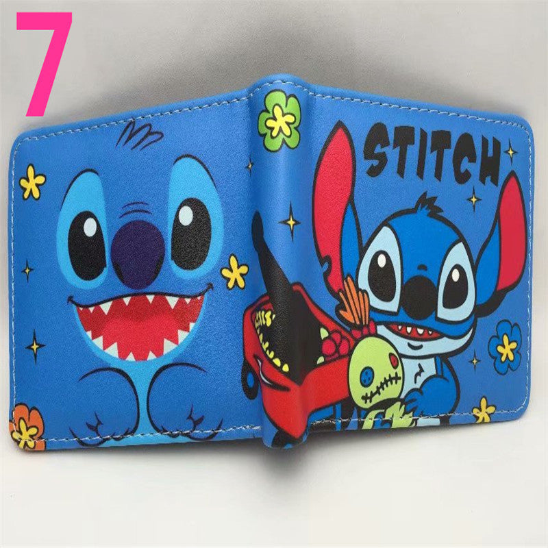 Cute Cartoon Stitch Short Anime Blue Long Coin Purses