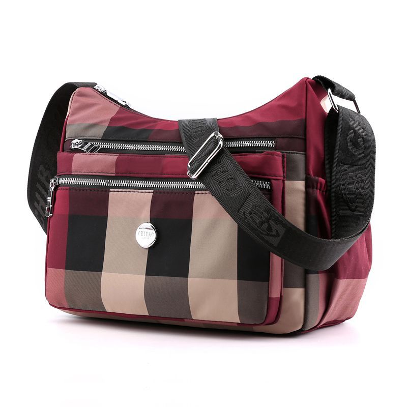 Women's Large Capacity Plaid Lightweight Sling Cloth Crossbody Bags