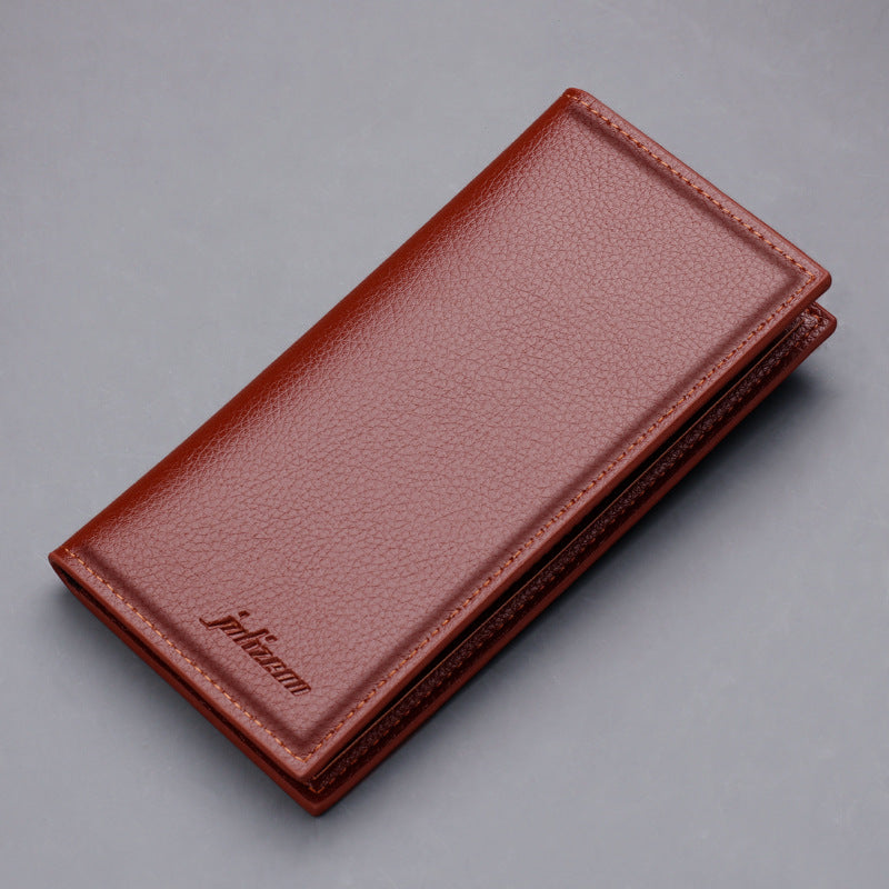 Men's Long Multiple Slots Soft Leather Lychee Men's Wallets