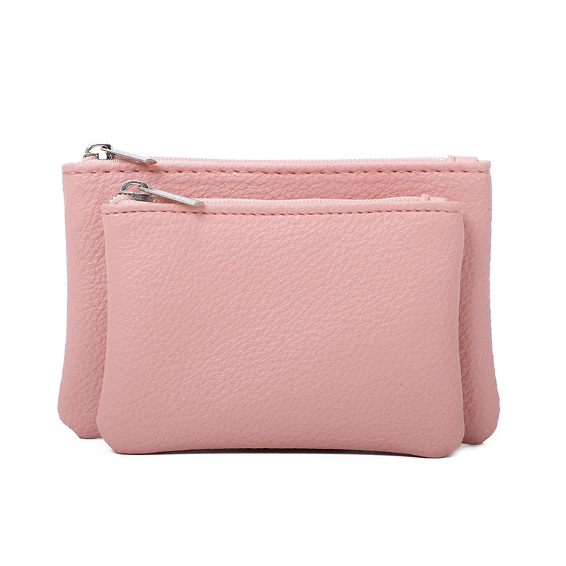 Women's Mini Compact Change Buggy Double Layer Coin Purses