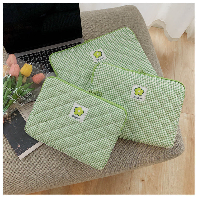 Style Plaid Floral Hand-held File Inch Tablet Bags