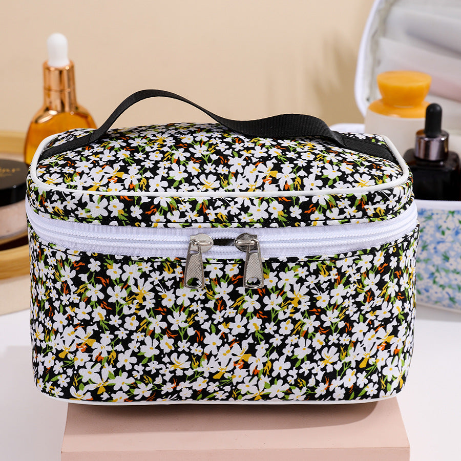 Portable Large Capacity Small Floral Storage Cosmetic Bags