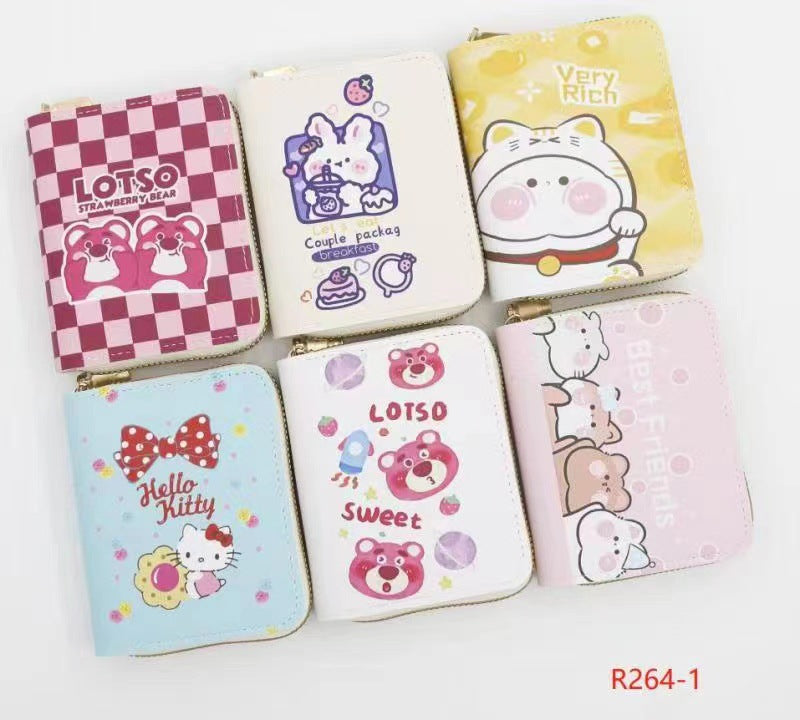 Women's Spring Fresh Sweet Cartoon Animation Leather Ladies Wallets