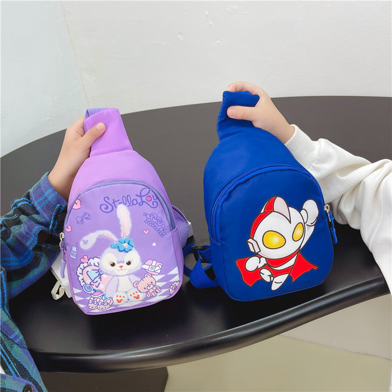 Dessin animé pour enfants Animation léger été mode homme violet sacs de taille pour enfants