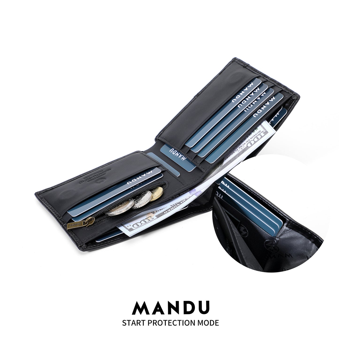 Leather For Man Short Magnetic Integrated Men's Wallets