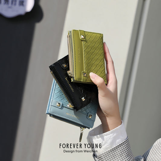 Women's Korean Style Fashion Large Capacity Zipper Ladies Wallets