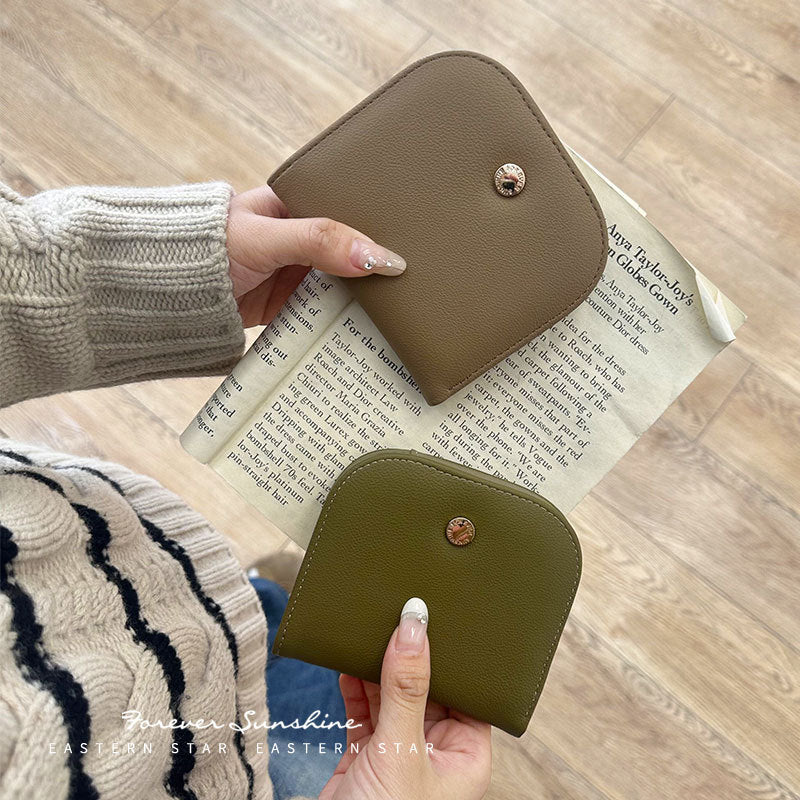 Women's Semicircle Mini Cute Compact Pure Color Ladies Wallets