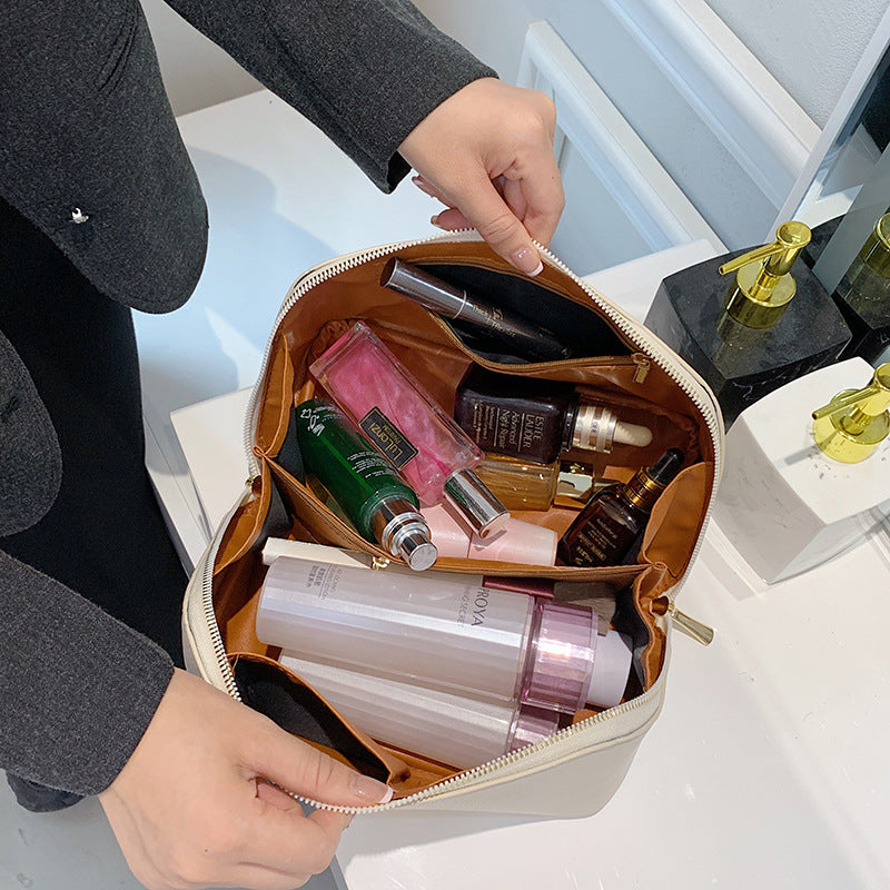 Beaux sacs à cosmétiques de lavage en cuir de grande capacité