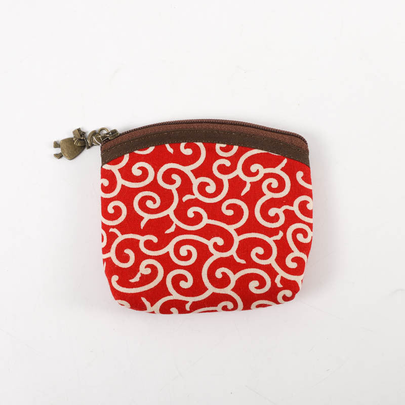 Mini Cute Cotton Print Thick Square Coin Purses