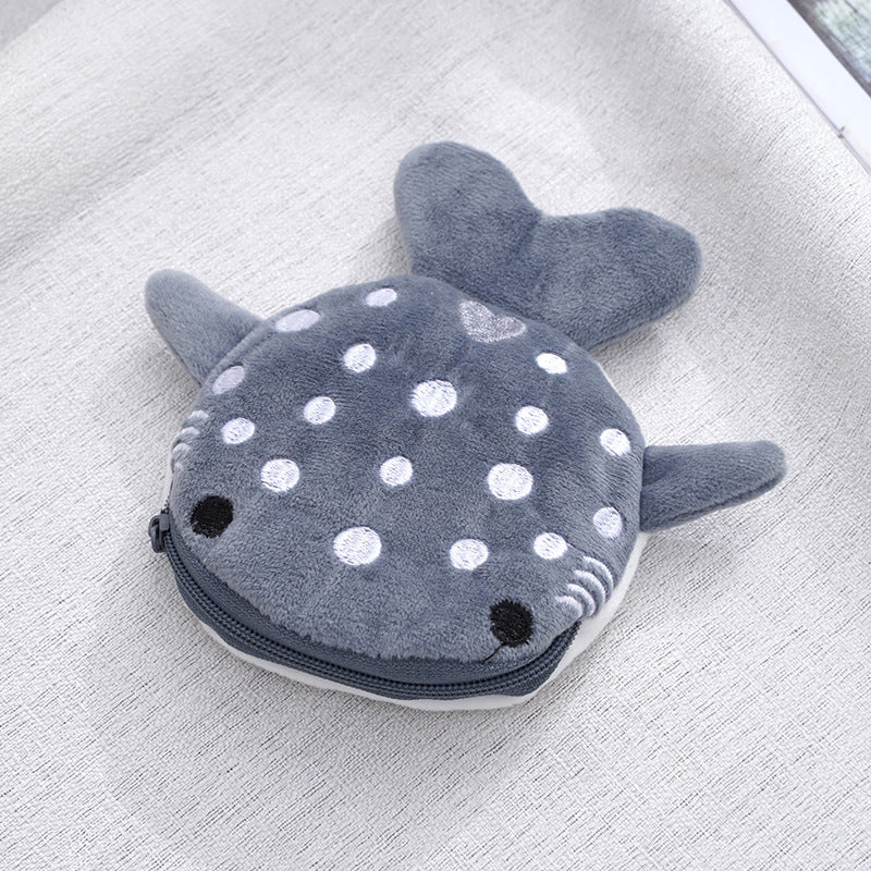 Shark Plush Cute Pendant Cable Zipper Purses