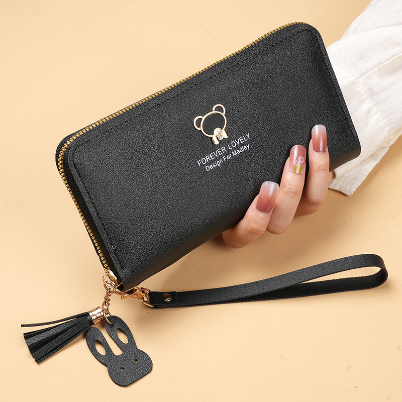 Long Bear Tassel Fashion Clutch Multifunctional Ladies Wallets