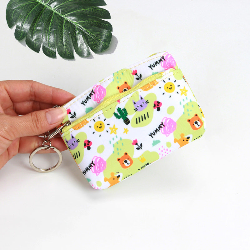 Mini pochette courte en tissu pour femmes, porte-monnaie