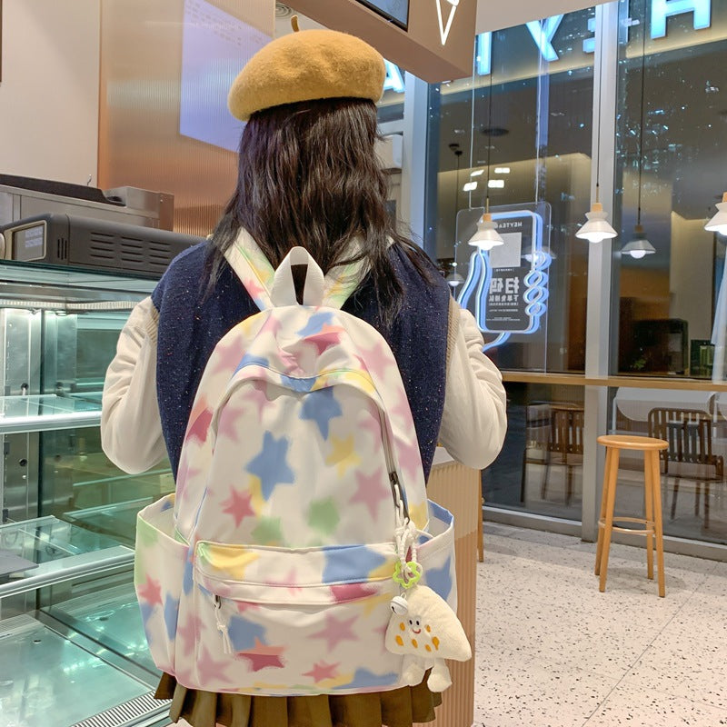 Women's Niche Design Rainbow High Korean College Middle School Students' Schoolbags