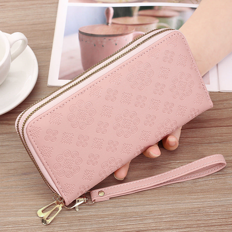 Women's Long Fashion Double Zipper Clutch Ladies Wallets