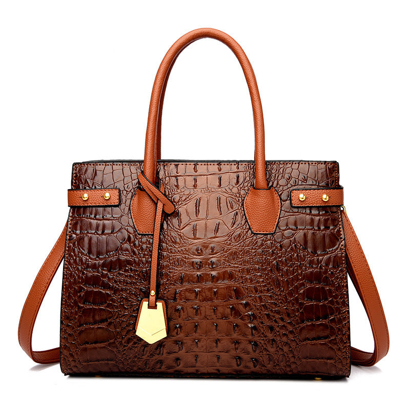 Women's Stylish Good Texture Four Crocodile Pattern Large Shoulder Bags