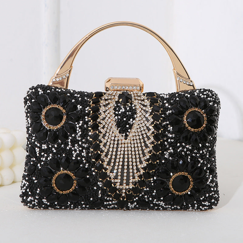 Women's Metal Portable Dinner Diamond Studded Hand Evening Bags