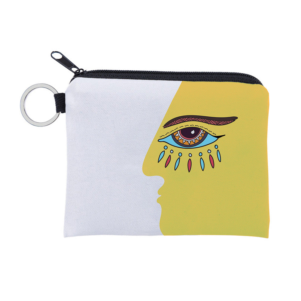 Women's Evil Eye Printing Pattern Zipper Small Purses