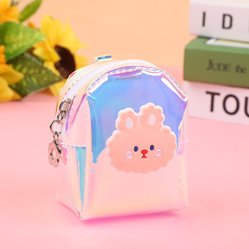 Strawberry Bear Transparent Portable Mini Cartoon Coin Purses