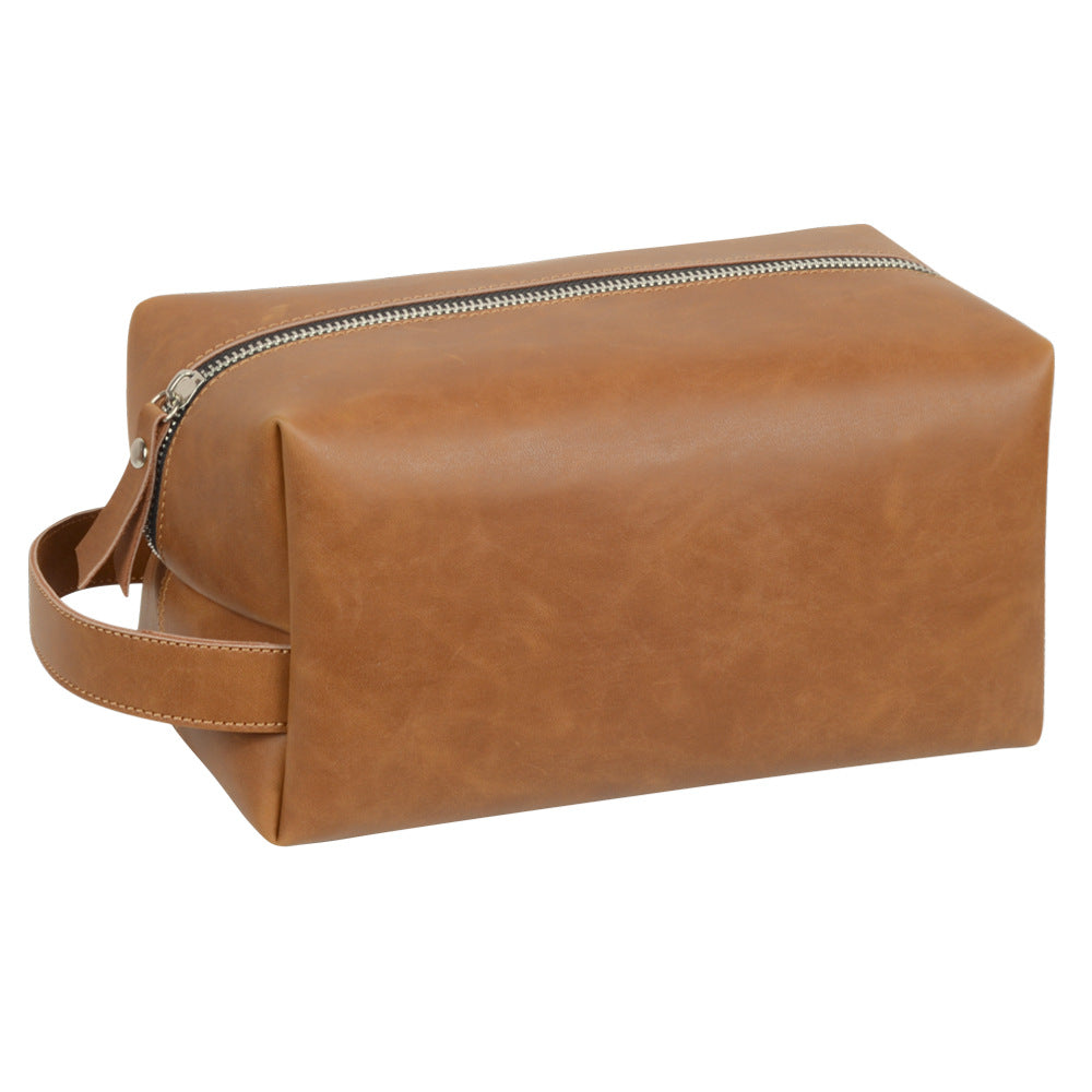 Leather Vintage Wash Large Capacity High-grade Cosmetic Bags