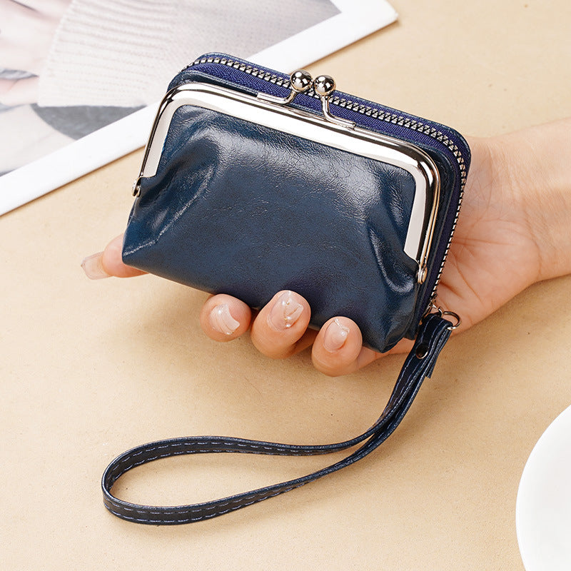 Women's Pretty Change Zipper Clip Clutch Coin Purses