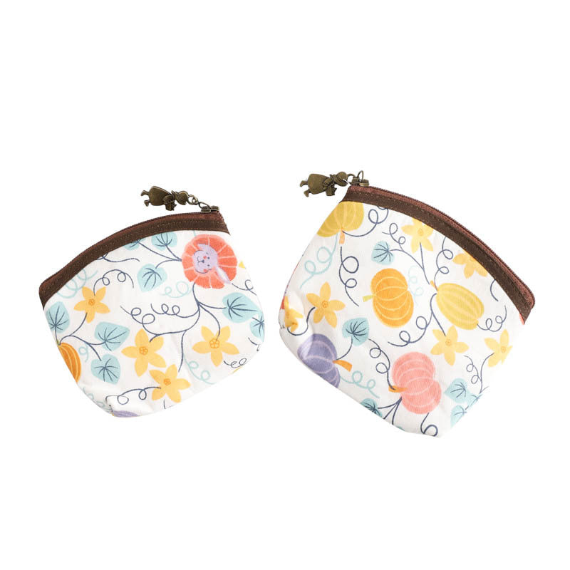 Mini Cute Cotton Print Thick Square Coin Purses