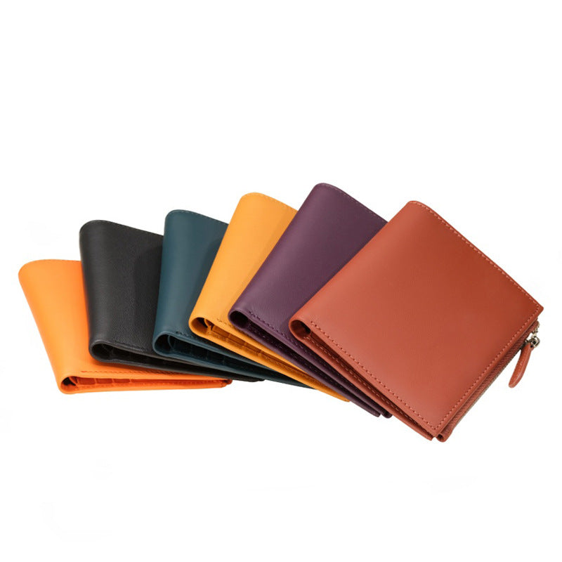 Women's Versatile Graceful Leather Design Short Ladies Wallets