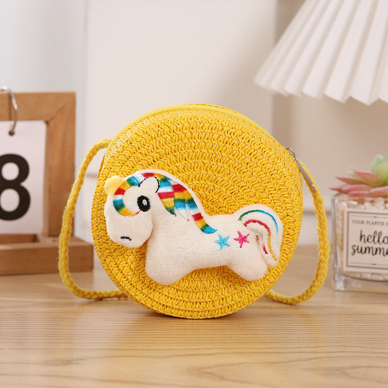 Children's Straw Woven Change Packet Cartoon Cute Children's Coin Purse