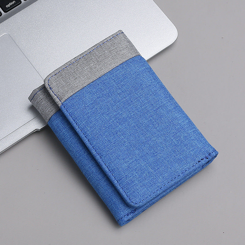 Men's Canvas Short Small Simple Contrast Color Men's Wallets