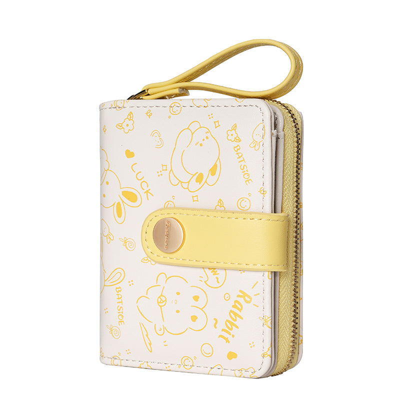 Women's Fresh Style Cute Bunny Short Zipper Ladies Wallets