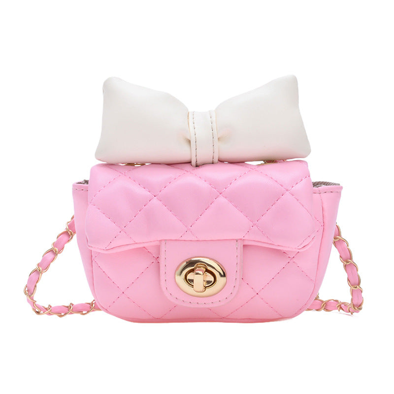 Children's Korean Diamond Embroidery Thread Bow Trendy Children's Shoulder Bags