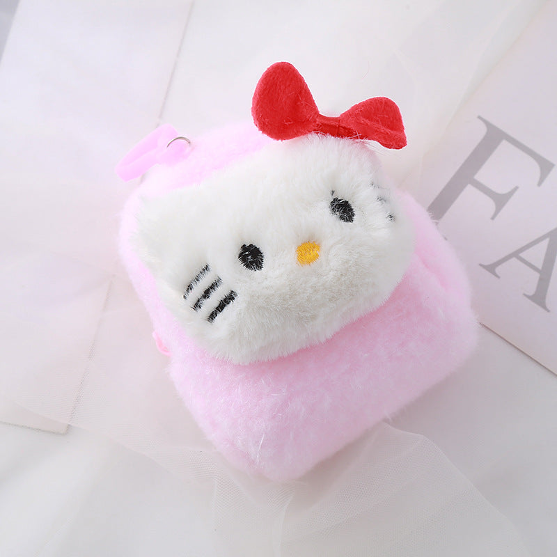 Cartoon Plush Small Earphone Sleeves Storage Claw Coin Purses