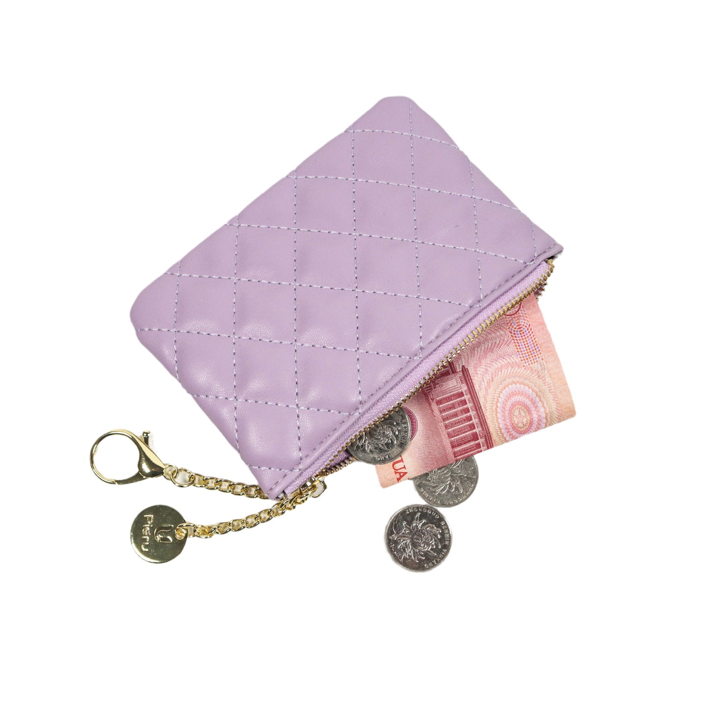 Petit porte-monnaie de rangement personnalisé à fermeture éclair courte rhombique pour femmes