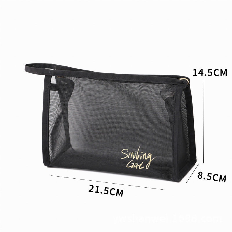 Large Capacity Mesh Makeup Toiletry Transparent Cosmetic Bags