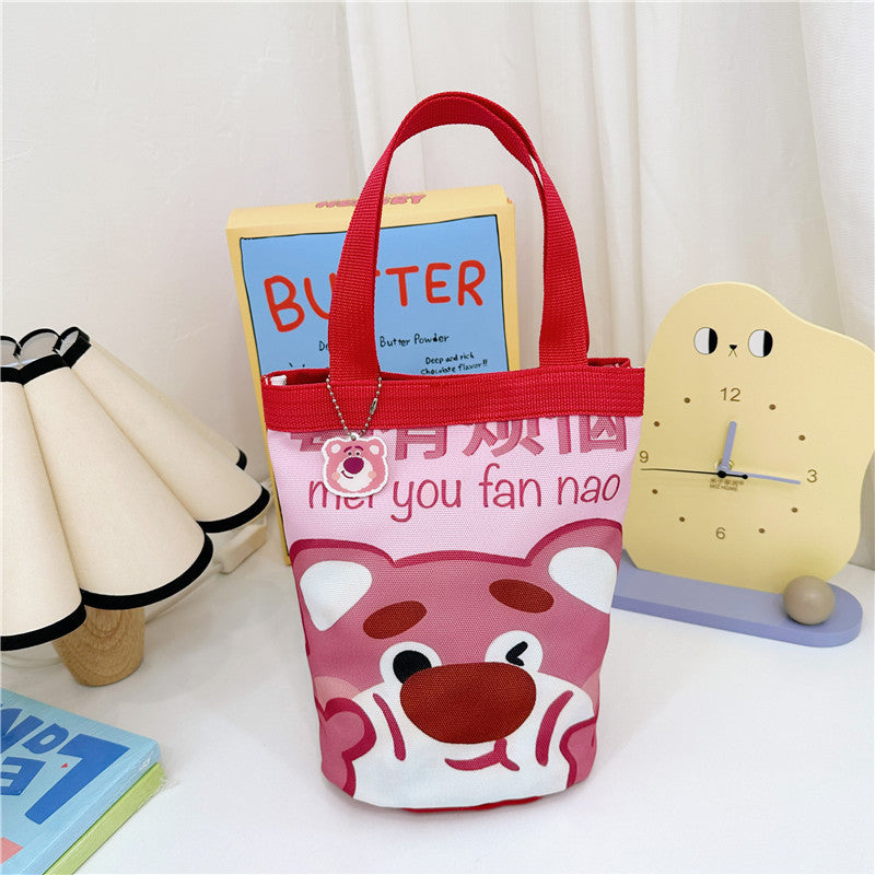 Children's Anime Bucket Portable Canvas Korean Style Children's Shoulder Bags