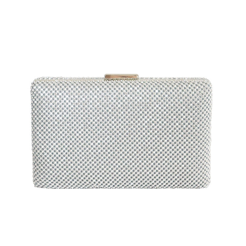 Women's Mesh Drill Dinner Rhinestone Hand Holding Evening Bags