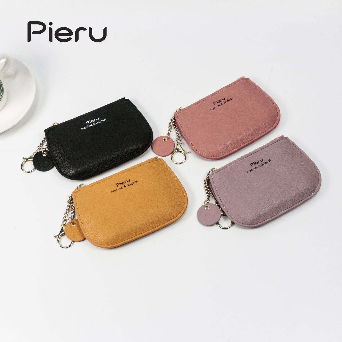 Women's Texture Fashion Zipper Mini Fresh Storage Coin Purses