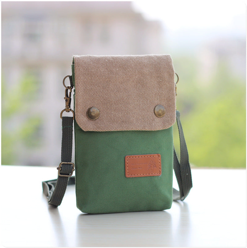 Women's Solid Color Canvas Simple Cloth Fashion Phone Bags