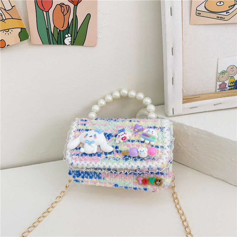 Children's Cartoon Fashion Pearl Tote Simple Chain Children's Shoulder Bags