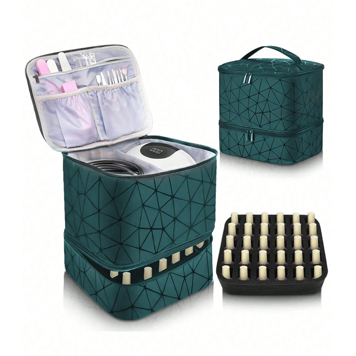 Double Storage Heightened Large Capacity Portable Cosmetic Bags