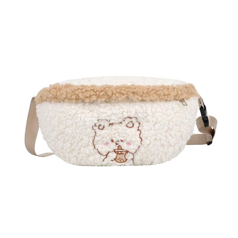 Women's Cute Plush Cartoon Furry Fashion Waist Packs