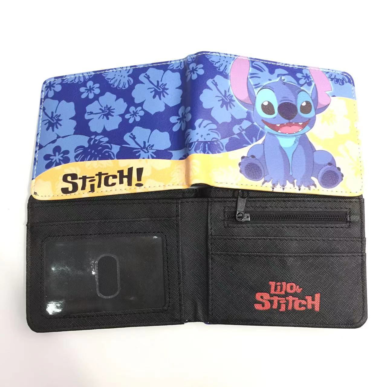 Cute Cartoon Stitch Short Anime Blue Long Coin Purses